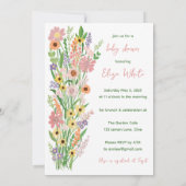 Wildblumen handbemalt Babydusche Einladung (Rückseite)