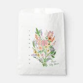 Wildblumen handbemalt Babydusche Geschenktütchen (Vorderseite)