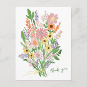 Wildblumen handbemalt farbenfrohe Gouache Vielen D Postkarte (Vorderseite)