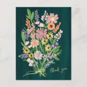 Wildblumen handbemalt farbenfrohe Gouache Vielen D Postkarte (Vorderseite)