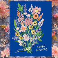 Wildblumen Handbemalt Gouache Alles Gute zum Gebur