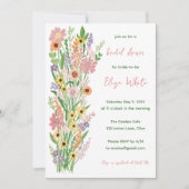 Wildblumen Handgemalt benutzerdefiniertes QR-Braut Einladung (Vorderseite)