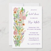Wildblumen Handgemalt benutzerdefiniertes QR-Braut Einladung (Vorderseite)