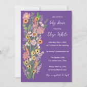 Wildblumen Handgemalt QR Code Baby Shower Einladung (Vorderseite)