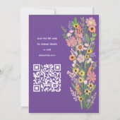 Wildblumen Handgemalt QR Code Baby Shower Einladung (Rückseite)