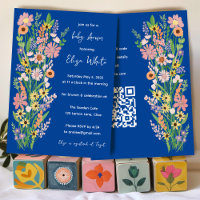 Wildblumen Handgemalt QR Code Baby Shower