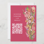 Wildblumen Handgemalt QR Code Baby Shower Einladung (Rückseite)