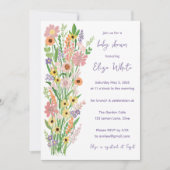 Wildblumen Handgemalt QR Code Baby Shower Einladung (Vorderseite)