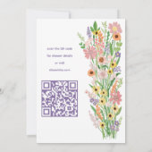 Wildblumen Handgemalt QR Code Baby Shower Einladung (Rückseite)
