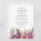 Wildblumen Handgemalte Florale QR-Code-Hochzeit Einladung (Vorderseite)