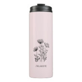 Wildblumen handgezeichnet Monogramm Thermosbecher (Vorderseite)
