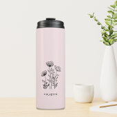 Wildblumen handgezeichnet Monogramm Thermosbecher