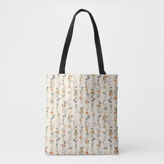 Wildblumen Handgezeichnet Tasche (Vorderseite)