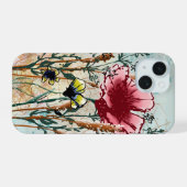 Wildblumen-Handyhülle mit Mixed Media iPhone 15 Hülle (Rückseite (Horizontal))