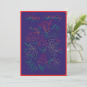 Wildblumen Happy Birthday Card Feiertagskarte (Stehend Vorderseite)