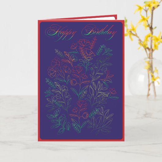 Wildblumen Happy Birthday Karte (Gelbe Blume)