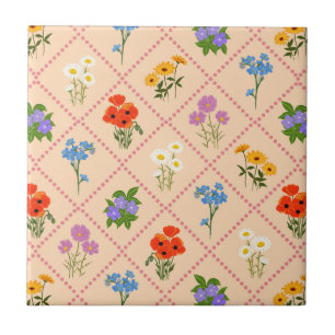 Wildblumen-Harlekin-Garten Fliese