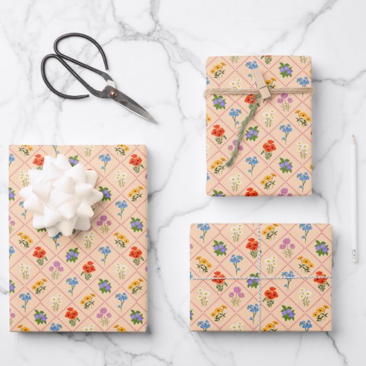Wildblumen-Harlekin-Garten Geschenkpapier Set (Vorderseite)