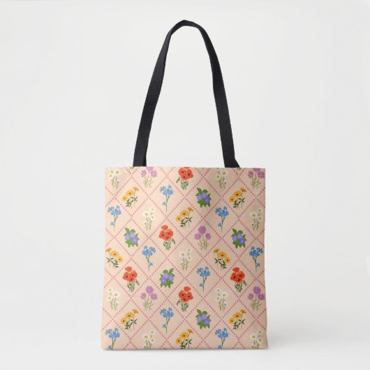Wildblumen-Harlekin-Garten Tasche (Vorderseite)