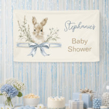 Wildblumen-Hasen-Baby-Shower-Banner