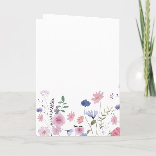 Wildblumen Heiliges Kreuz Dankeskarte (Rückseite)