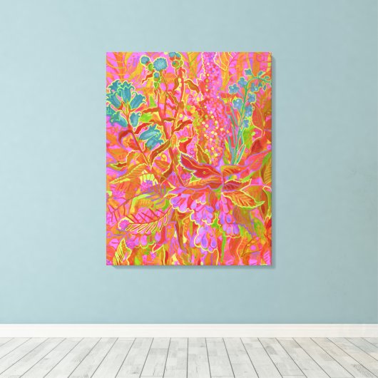 Wildblumen Helle Blume Blumenbemalung Leinwanddruck (Insitu (Holzboden))