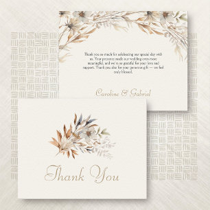 Wildblumen Herbst Elegante Hochzeit Dankeskarte