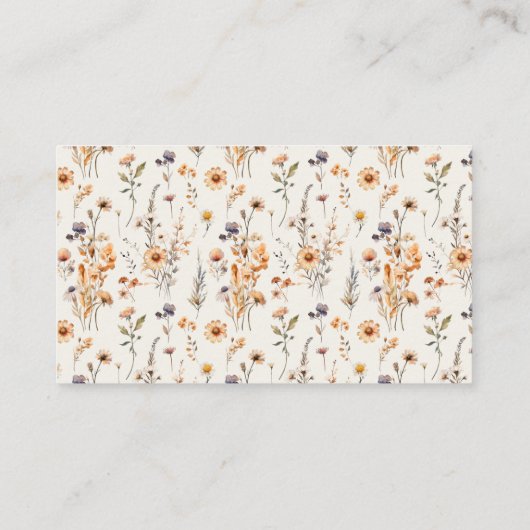 Wildblumen Herbst Fahrkarte für Weinflaschen Platzkarte (Rückseite)