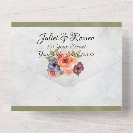 Wildblumen, Herz und Blut All In One Einladung (Rückseite)