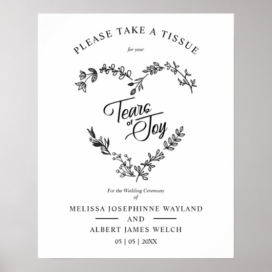 Wildblumen Herzrasen bei Joy Wedding Quote Poster (Vorne)