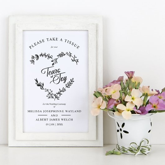 Wildblumen Herzrasen bei Joy Wedding Quote Poster