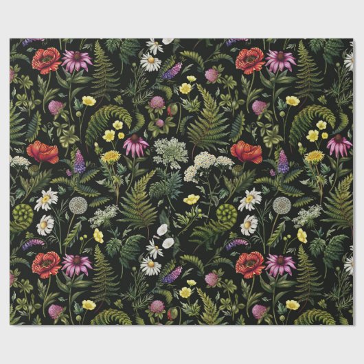 Wildblumen Hintergrund der medizinischen Pflanze Geschenkpapier (Flach)