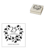 Wildblumen Hochzeit 25-jähriges Monogramm Gummistempel (Stempel)