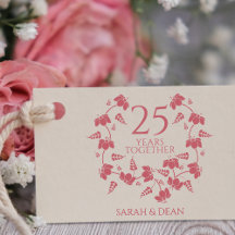 Wildblumen Hochzeit 25-jähriges Monogramm