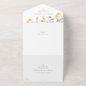Wildblumen-Hochzeit All In One Einladung (Außenbereich)