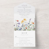 Wildblumen-Hochzeit All In One Einladung (Innen Boden)