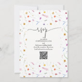 Wildblumen-Hochzeit Alles-in-Einem QR-Code Einladung (Rückseite)