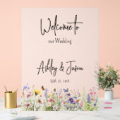 Wildblumen Hochzeit Begrüßung mattiertes Akryllisc Acrylschild (Hochzeit)