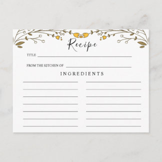 Wildblumen-Hochzeit , Boho-Blumen-Rezeptkarte Postkarte