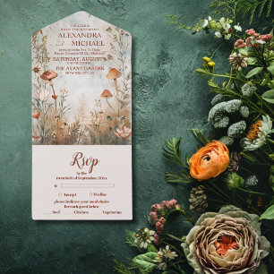 Wildblumen-Hochzeit Boho Land All In One Einladung