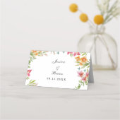 Wildblumen Hochzeit, Boho Platzkarte (Rückseite)