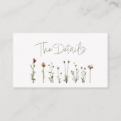 Wildblumen Hochzeit der Details Begleitkarte (Vorderseite)