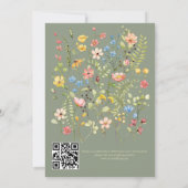 Wildblumen Hochzeit & Gelbgarten QR Code Einladung (Rückseite)
