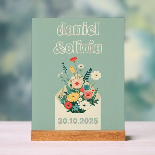 Wildblumen Hochzeit im botanischen Garten Acrylschild (Neutral)