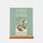 Wildblumen Hochzeit im botanischen Garten Acrylschild (Vorderseite)