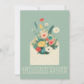 Wildblumen Hochzeit im botanischen Garten Dankeskarte (Vorderseite)