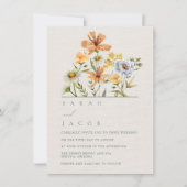 Wildblumen Hochzeit im botanischen Garten Einladung (Vorderseite)