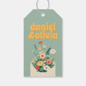 Wildblumen Hochzeit im botanischen Garten Geschenkanhänger (Rückseite)