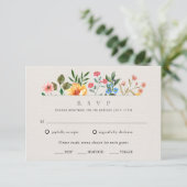 Wildblumen Hochzeit im botanischen Garten RSVP Karte (Stehend Vorderseite)