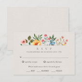 Wildblumen Hochzeit im botanischen Garten RSVP Karte (Vorne/Hinten)
